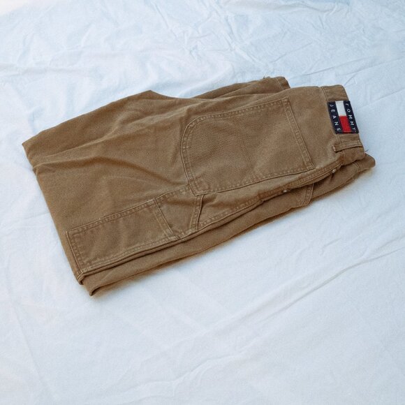 High waisted, loose fit, 100% cotton, Tommy Hilfiger work pant - Picture 3 of 5